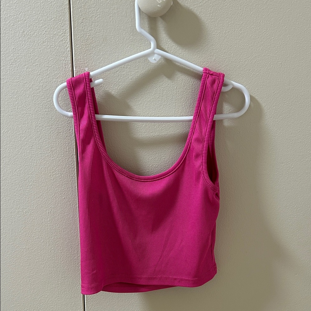 SHEIN Fuchsia Ribbed Tank Top